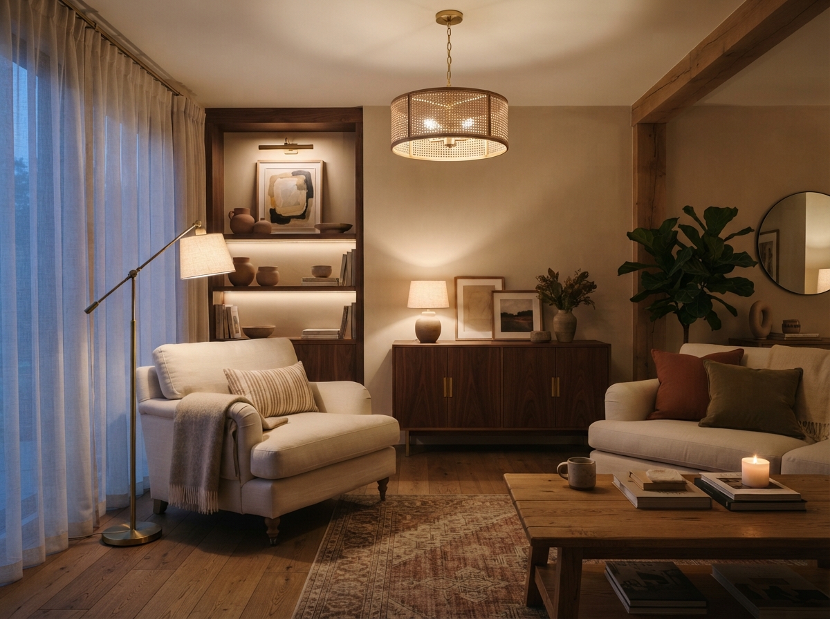 Layered Textures in a Cozy Room